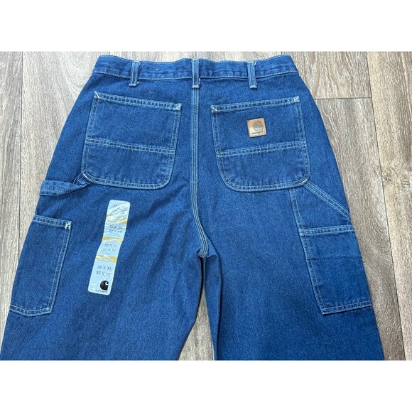 NWT Carhartt Loose Fit Original Dungaree Denim Jeans Darkstone Size 32X34 IRREGU - Picture 8 of 9